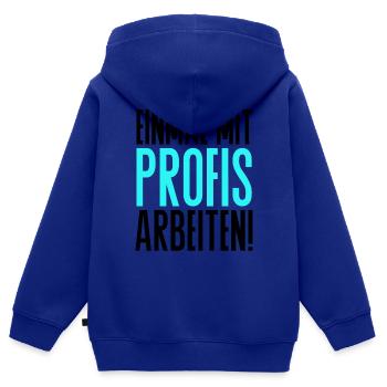 Einmal mit Profis arbeiten Spruch Handwerker - Kinder Premium Organic Zip Hoodie - Royalblau - Hinten - AI Model Kid Male (0cm)
