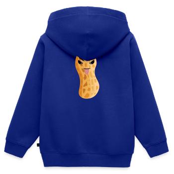 Erdnuss Erdnüsse Nuss Nüsse Speise - Kinder Premium Organic Zip Hoodie - Royalblau - Hinten - AI Model Kid Male (0cm)