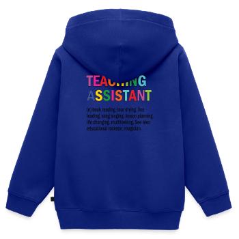 Teaching assistant Assistant Teacher Pedagogical assistant - Kids Premium Organic Zip-up Hoodie - royal blue - Back - AI Model Kid Male (0cm)