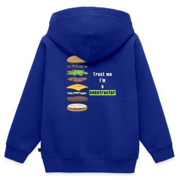 burger - Kinder Premium Organic Zip Hoodie - Royalblau - Hinten - AI Model Kid Male (0cm)