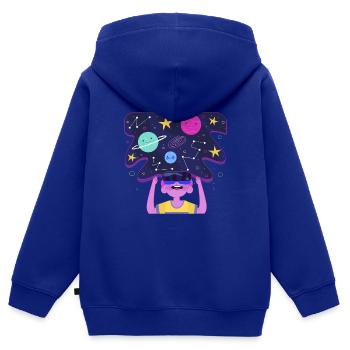 Galaxie Galaxie Raumschiff newistar cool schöne Gr - Kinder Premium Organic Zip Hoodie - Royalblau - Hinten - AI Model Kid Male (0cm)