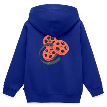 Movie Tape Movie Tape Film Kino Grafikdesign - Kinder Premium Organic Zip Hoodie - Royalblau - Hinten - AI Model Kid Male (0cm)