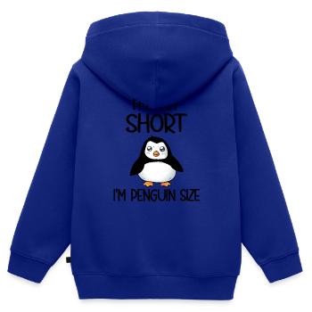 I'm Not Short I'm Penguin Size - Kinder Premium Organic Zip Hoodie - Royalblau - Hinten - AI Model Kid Male (0cm)