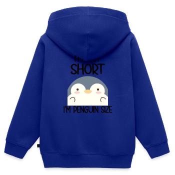 I'm Not Short I'm Penguin Size - Kinder Premium Organic Zip Hoodie - Royalblau - Hinten - AI Model Kid Male (0cm)