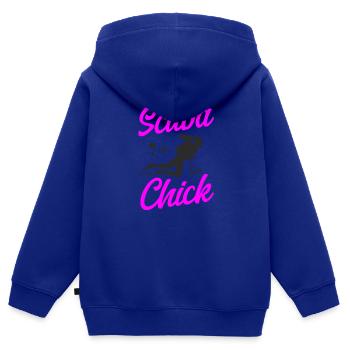 Diving Diver Girl Scuba Chick - Sweat Premium à capuche zippé enfant bio - bleu roi - Dos - AI Model Kid Male (0cm)