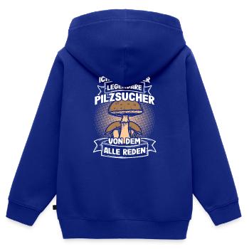 Ich bin dieser legendäre Pilzsammler - Kinder Premium Organic Zip Hoodie - Royalblau - Hinten - AI Model Kid Male (0cm)