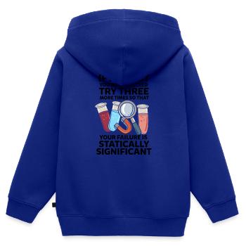 Scientifique scientifique - Sweat Premium à capuche zippé enfant bio - bleu roi - Dos - AI Model Kid Male (0cm)