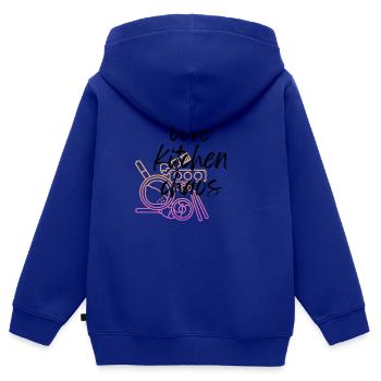 Chaos de cuisine - Sweat Premium à capuche zippé enfant bio - bleu roi - Dos - AI Model Kid Male (0cm)