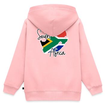 Afrique du Sud - Sweat Premium à capuche zippé enfant bio - rose - Dos - AI Model Kid Female (0cm)