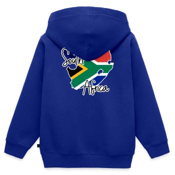 Südafrika - Kinder Premium Organic Zip Hoodie - Royalblau - Hinten - AI Model Kid Male (0cm)