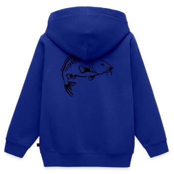 Karpfen - Kinder Premium Organic Zip Hoodie - Royalblau - Hinten - AI Model Kid Male (0cm)