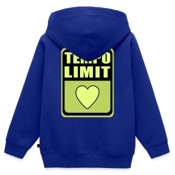 Tempolimit - Kinder Premium Organic Zip Hoodie - Royalblau - Hinten - AI Model Kid Male (0cm)