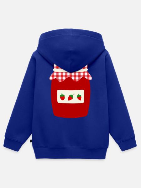 Erdbeermarmeladeglas Retro - Kinder Premium Organic Zip Hoodie - Royalblau