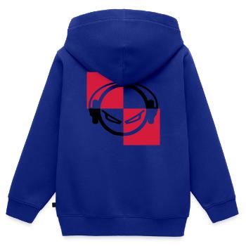 dj - Sweat Premium à capuche zippé enfant bio - bleu roi - Dos - AI Model Kid Male (0cm)
