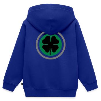 Flogging Molly Shamrock - Kinder Premium Organic Zip Hoodie - Royalblau - Hinten - AI Model Kid Male (0cm)