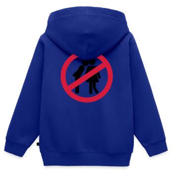 Küssen verboten - Kinder Premium Organic Zip Hoodie - Royalblau - Hinten - AI Model Kid Male (0cm)
