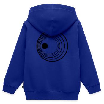 effet Doppler - Sweat Premium à capuche zippé enfant bio - bleu roi - Dos - AI Model Kid Male (0cm)