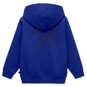 Sports Horse - Felpa Premium con cappuccio con zip bambino bio - blu royal - Retro - AI Model Kid Male (0cm)