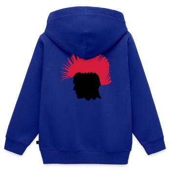 PUNK - Kinder Premium Organic Zip Hoodie - Royalblau - Hinten - AI Model Kid Male (0cm)