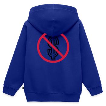 kein dollar schild verboten symbol zeichen geld re - Kinder Premium Organic Zip Hoodie - Royalblau - Hinten - AI Model Kid Male (0cm)