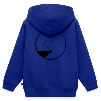 klippe elefant mond nacht rund kreis sitzend suess - Kinder Premium Organic Zip Hoodie - Royalblau - Hinten - AI Model Kid Male (0cm)