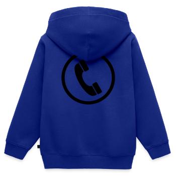 Phone Sign - Sweat Premium à capuche zippé enfant bio - bleu roi - Dos - AI Model Kid Male (0cm)