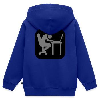 Laptop Erschöpft Schlafen Logo - Kinder Premium Organic Zip Hoodie - Royalblau - Hinten - AI Model Kid Male (0cm)