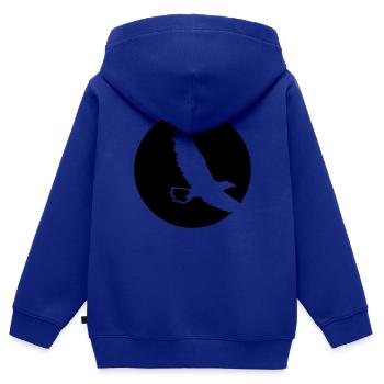 Adler - Kinder Premium Organic Zip Hoodie - Royalblau - Hinten - AI Model Kid Male (0cm)