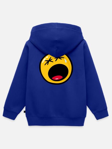 Smiley Sadness Miserable - Kids Premium Organic Zip-up Hoodie - royal blue