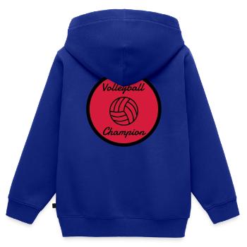 Volleyball - Volley Ball - Volley-Ball - Sport - Kinder Premium Organic Zip Hoodie - Royalblau - Hinten - AI Model Kid Male (0cm)