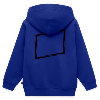 Shield rectangle frame - Kids Premium Organic Zip-up Hoodie - royal blue - Back - AI Model Kid Male (0cm)