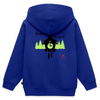 Kuckuck...Kuckuck... Kuckucksuhr mit Hirschgeweih - Kinder Premium Organic Zip Hoodie - Royalblau - Hinten - AI Model Kid Male (0cm)