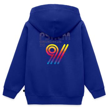 Psalm 91 Sport Retro - Kinder Premium Organic Zip Hoodie - Royalblau - Hinten - AI Model Kid Male (0cm)