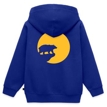 Falaise de la lune de l’ours - Sweat Premium à capuche zippé enfant bio - bleu roi - Dos - AI Model Kid Male (0cm)