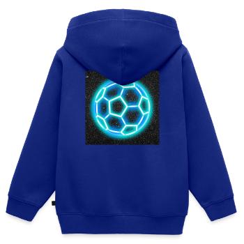 Soccer - Kinder Premium Organic Zip Hoodie - Royalblau - Hinten - AI Model Kid Male (0cm)