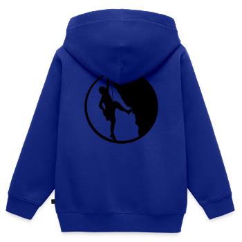 climbing Silhouette Mountaineering Sport - Kids Premium Organic Zip-up Hoodie - royal blue - Back - AI Model Kid Male (0cm)