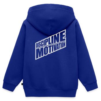 Citation de discipline sur la motivation - Sweat Premium à capuche zippé enfant bio - bleu roi - Dos - AI Model Kid Male (0cm)