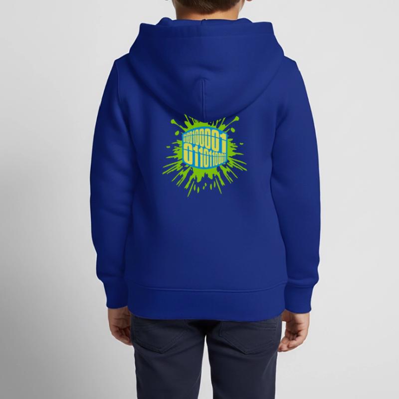 Binary Code Program Language Kids Premium Organic Zip-up Hoodie