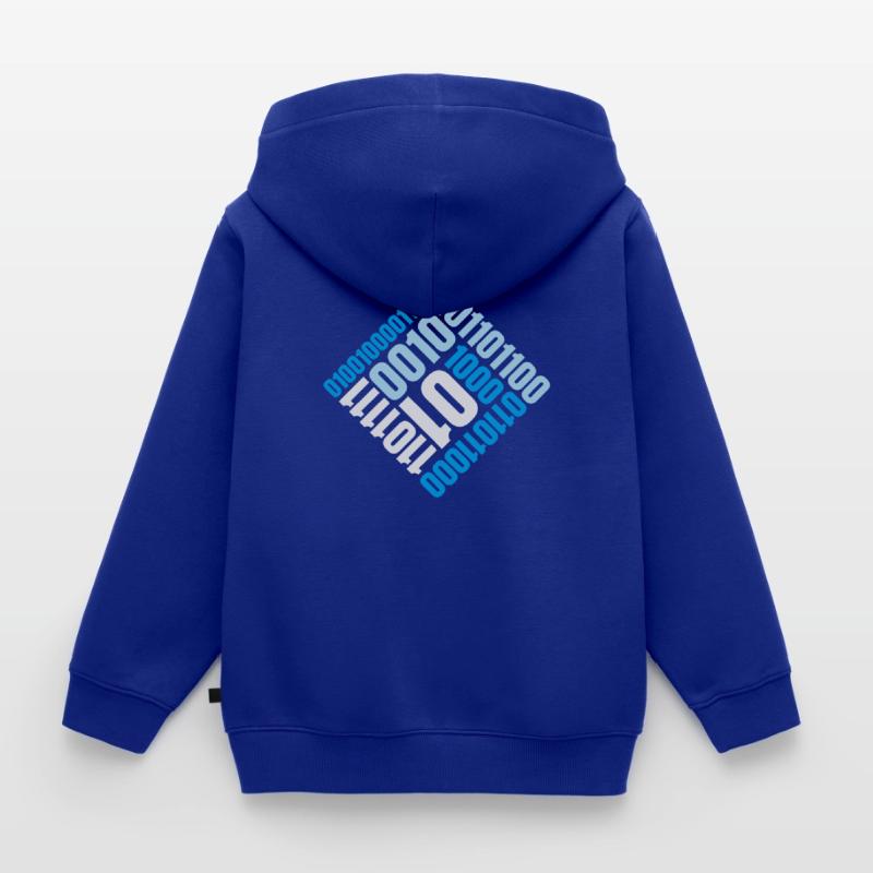 Binär Code Programm Sprache Kinder Premium Organic Zip Hoodie