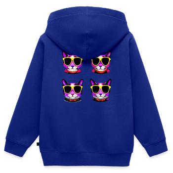 katze brille lila - Kinder Premium Organic Zip Hoodie - Royalblau - Hinten - AI Model Kid Male (0cm)