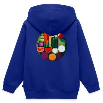 Artistic vegetables composition plant based power - Kids Premium Organic Zip-up Hoodie - royal blue - Back - AI Model Kid Male (0cm)