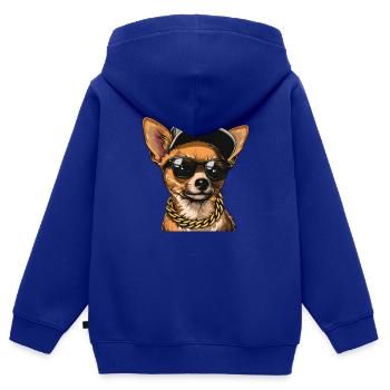 Chihuahua Gangsta Pup - Kinder Premium Organic Zip Hoodie - Royalblau - Hinten - AI Model Kid Male (0cm)