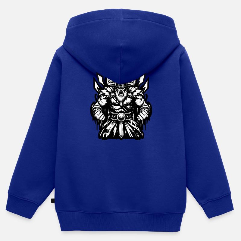 Mächtiger Wikingerkrieger Version 2 - Kinder Premium Organic Zip Hoodie - Royalblau