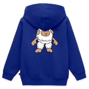 Schaf Steht Cool Gelangweilt Müde Cartoon Comic - Kinder Premium Organic Zip Hoodie - Royalblau - Hinten - AI Model Kid Male (0cm)