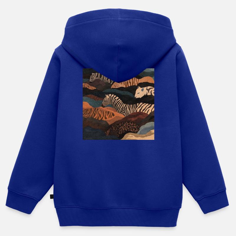Diversité - Sweat Premium à capuche zippé enfant bio - bleu roi