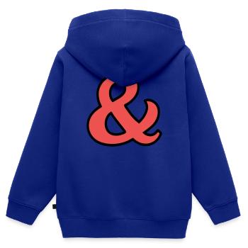 Und Zeichen - Kinder Premium Organic Zip Hoodie - Royalblau - Hinten - AI Model Kid Male (0cm)