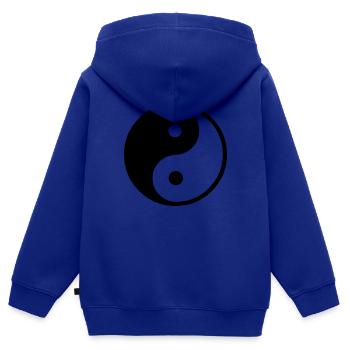 Yin Yang - Kinder Premium Organic Zip Hoodie - Royalblau - Hinten - AI Model Kid Male (0cm)