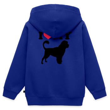 Portugiesischer Wasserhund - Kinder Premium Organic Zip Hoodie - Royalblau - Hinten - AI Model Kid Male (0cm)