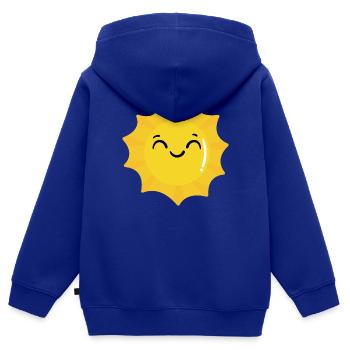 Sonne - Kinder Premium Organic Zip Hoodie - Royalblau - Hinten - AI Model Kid Male (0cm)