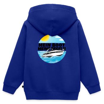 Mein boot meine regeln Motorboot - Kinder Premium Organic Zip Hoodie - Royalblau - Hinten - AI Model Kid Male (0cm)
